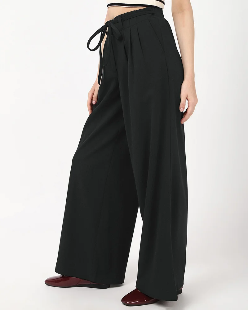 بيواكوف Women's Jet Black Korean Pants